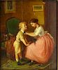 Francois-Louis Lanfant de Met, French (1814-1892) Oil on Panel "The Good Sister".