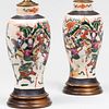 Pair of Chinese Crackle Glazed Porcelain Vases Mounted as Lamps