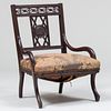 Small English Arts and Crafts Mahogany Slipper Chair
