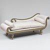 Regency Style Painted and Parcel-Gilt Recamier 