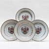 Set of Four Chinese Export Amorial Porcelain Plates with Arms of Roberts Quartering Price