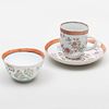 Chinese Export Porcelain Armorial Porcelain Teabowl, Coffee Cup and Saucer