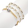 Collection of Three Cultured Pearl, Gold Bracelets