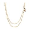 Graduated Cultured Pearl, Diamond, 14k Necklace