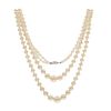 Double Strand Cultured Pearl, Diamond, 14k Necklace