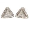 Pair of Diamond, 18k White Gold Earrings