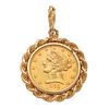 1905 U.S. $5 Liberty Head Coin, 14k Yellow Gold Pendant