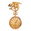 Lady Racine 14k Rose Gold Pocket Watch with Watch Pin