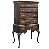 Queen Anne Style Japanned Chest