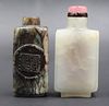 Antique Chinese White and Black Jade Snuff Bottles