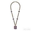 14kt Gold and Amethyst Cameo Cuvette Pendant Necklace
