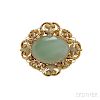 Gold and Chrysoprase Brooch