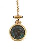 18K Key Chain With Roman Coin