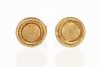 Pair of 18K Abstract Floral Cufflinks