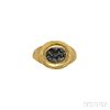 High-Karat Gold and Silver Intaglio Ring