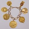 JEWELRY. 14kt Gold Charm Bracelet with (7) Charms.