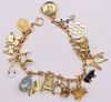 JEWELRY. 14kt Gold Bracelet with (20) Gold Charms.