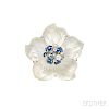 18kt White Gold and Carved Rock Crystal "Clematis" Brooch, Seaman Schepps