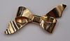JEWELRY. Retro/Vintage 14kt Gold Bow Form Brooch.