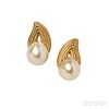 18kt Gold and South Sea Pearl Earrings, Christoper Walling