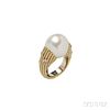 18kt Gold, South Sea Pearl, and Diamond Ring, Christopher Walling