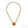 18kt Gold, Coral, and Diamond Zodiac Necklace
