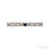 Art Deco Platinum, Sapphire, and Diamond Bar Pin