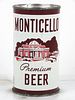 1956 Monticello Premium Beer 12oz 100-26 Flat Top Can Norfolk, Virginia