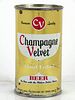 1955 Champagne Velvet Gold Label Beer 12oz 49-06 Flat Top Can Terre Haute, Indiana