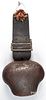 Massive iron cow bell, early 20th, bell - 17" w.