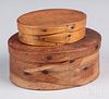 Two Shaker bentwood band boxes, 19th c., 2 3/4" h.