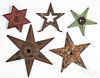 Five cast iron architectural stars, ca. 1900