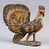 Carved and painted rooster, 19th c., 4 3/4" h.