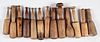 Thirteen wooden pestles and mashers, 19th c., larg