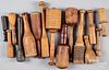 Fifteen wooden pestles and mashers, 19th c., large