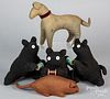 Amish stuffed animals, early 20th c., to include t
