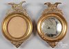 Pair of mirrored patriotic brass sconces, early 19