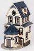 Painted Victorian house birdhouse, late 19th c., r