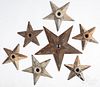 Seven cast iron architectural stars, early 20th c.