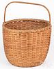 Splint gathering basket, 19th c., 15 1/4" h., 12 1