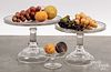 Stone fruit and glass cake stands