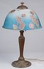 Reverse painted table lamp, early 20th c.