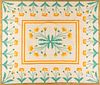 California poppy appliqué quilt, early to mid 20th