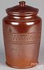 Stoneware covered jar, 19th c.