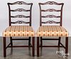 Pair of Chippendale style ribbonback dining chairs