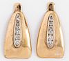 Pair of 14K gold and diamond earring pendants