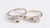 Two 14K gold and illusion set diamond rings