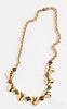 Le-Gi 18K gold and cabochon necklace, 20.8 dwt.