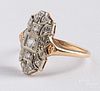 18K and 14K gold and diamond ring, 1.9 dwt.