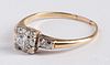 14K gold and diamond ring, 1.2 dwt., size - 9.